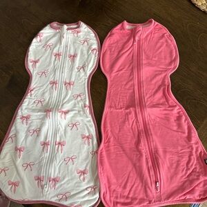 Kyte BABY Pink and White Bow Sleep Sacks